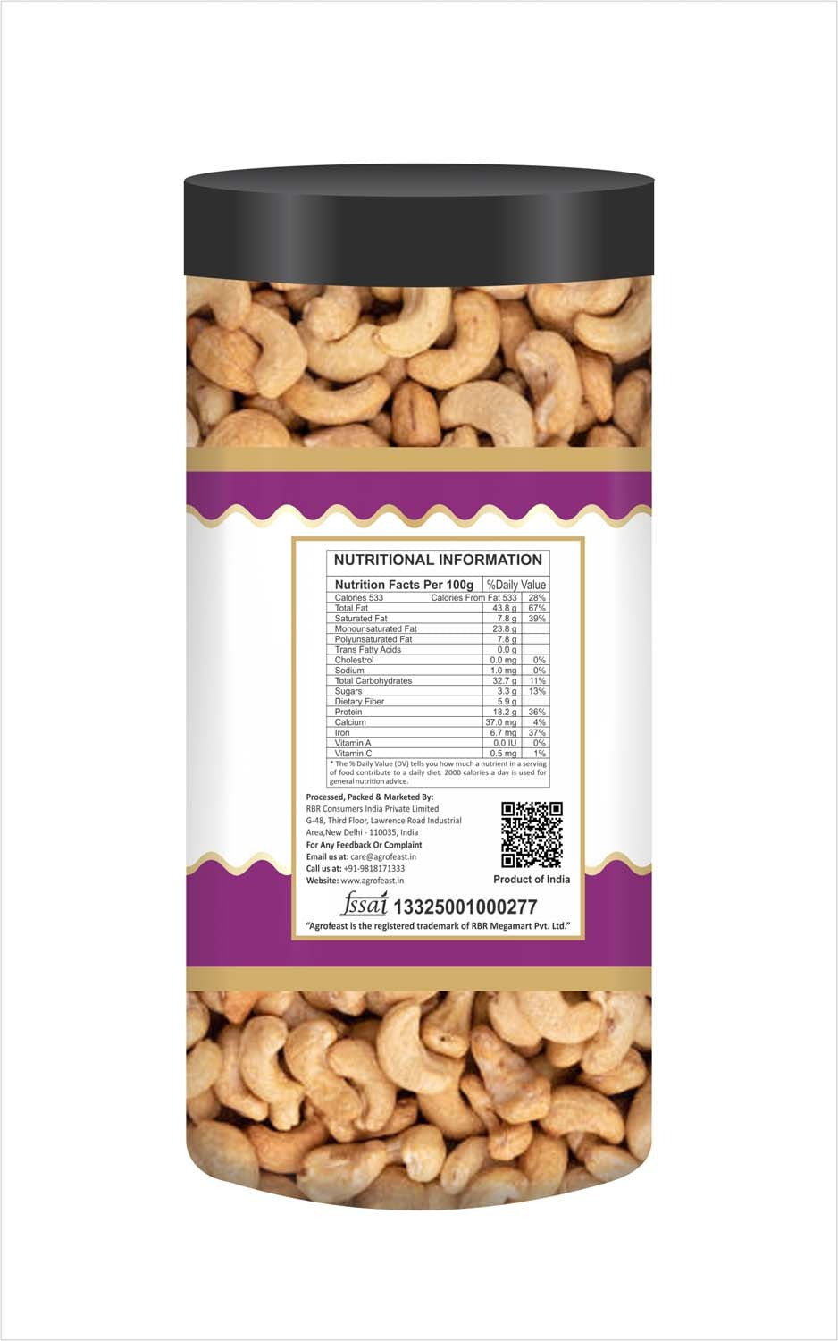 Agrofeast Roasted Cashew - 250g